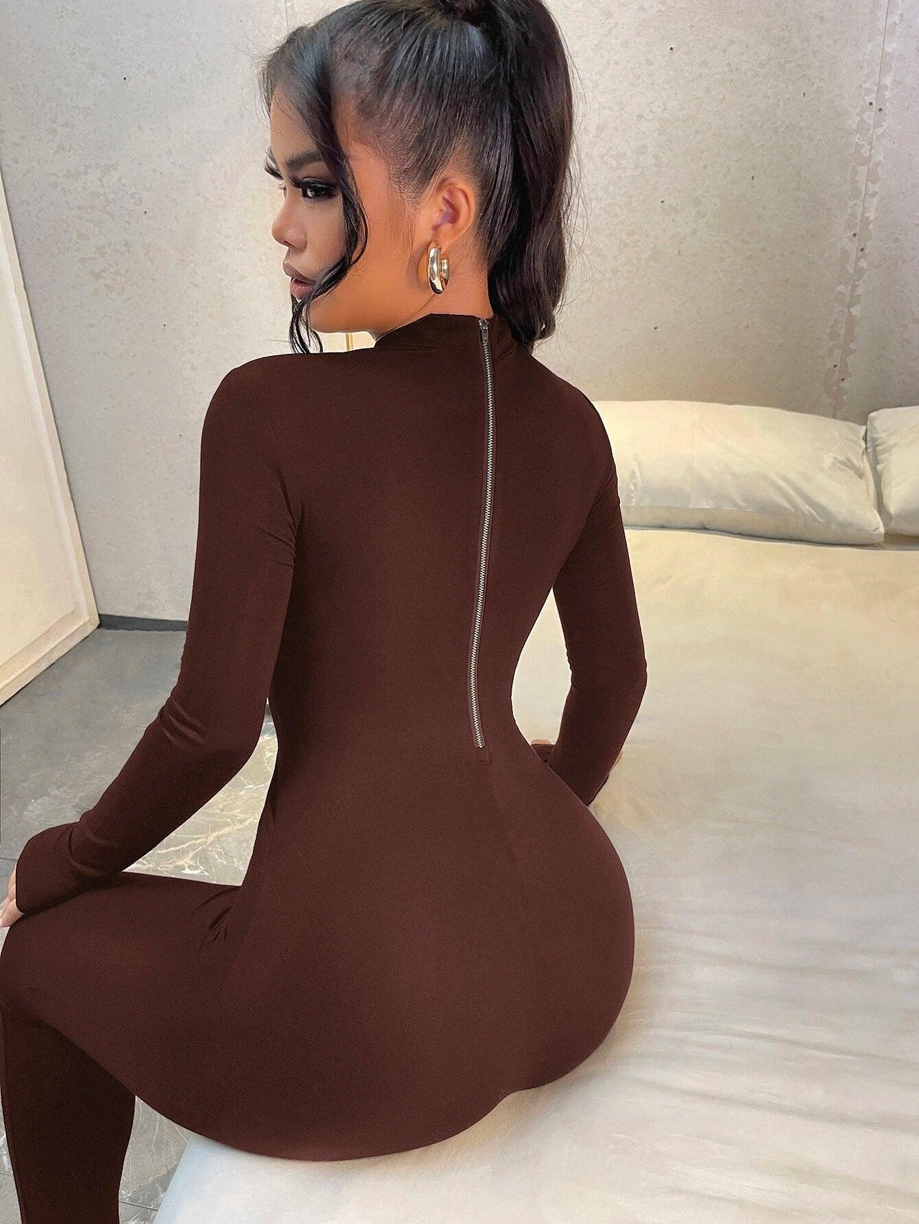 Zipper Back Unitard Jumpsuit-Comfy Jumpsuits