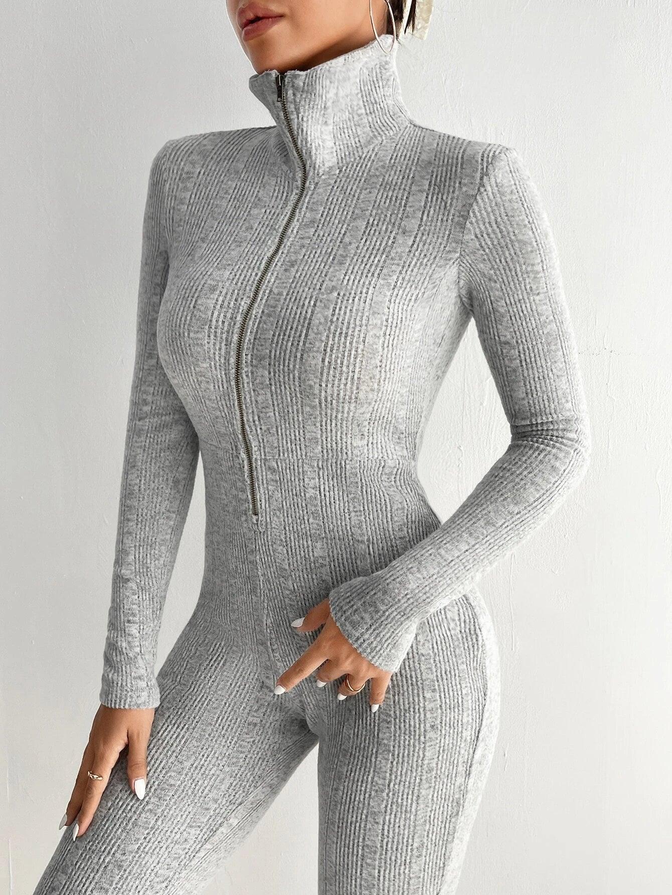 Collared Unitard Jumpsuit-Comfy Jumpsuits