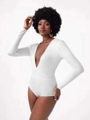 Backless Bodysuit With Tie Back-Comfy Jumpsuits