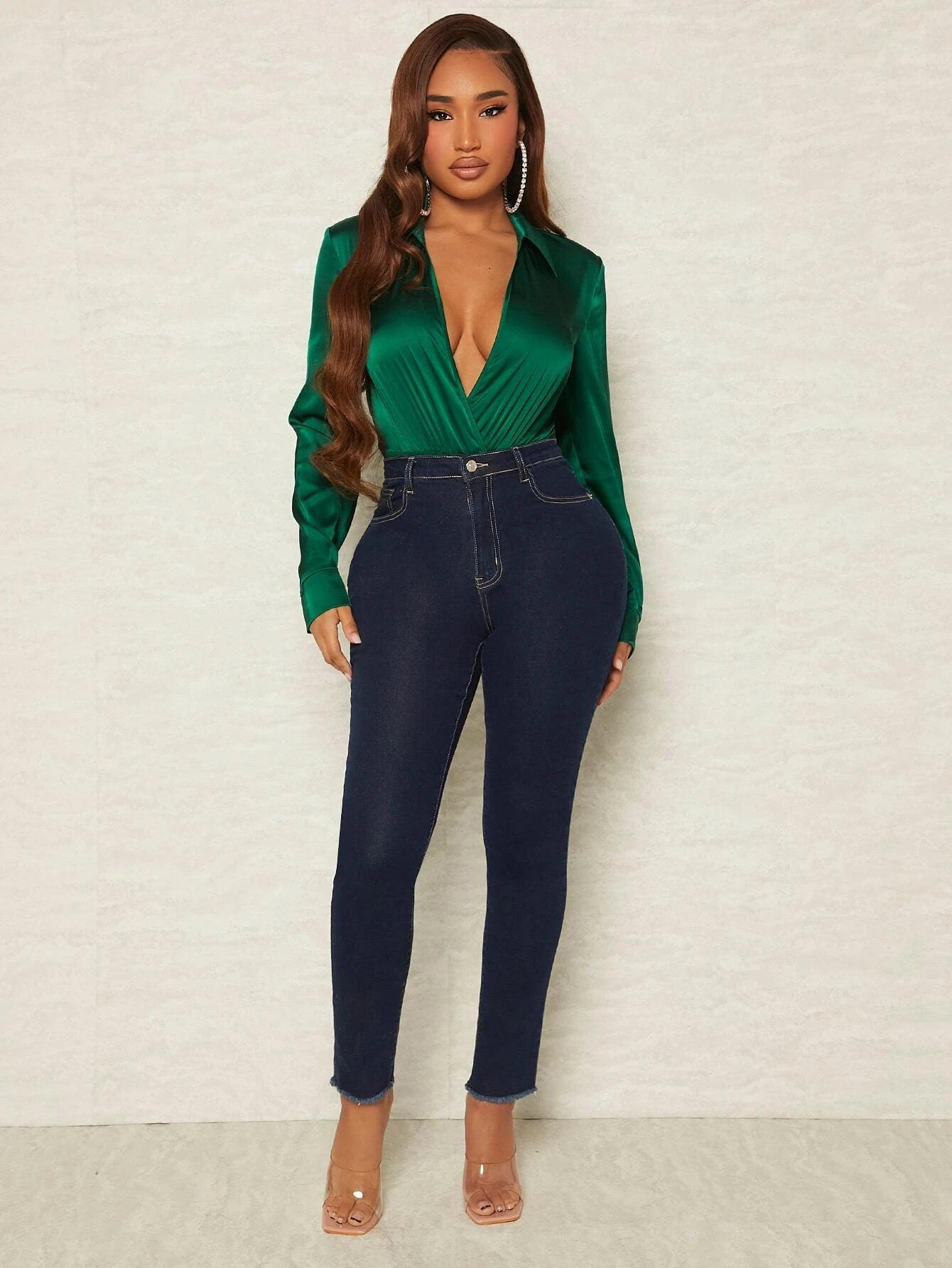 Mesh Ruched Wrap Bodysuit-Comfy Jumpsuits