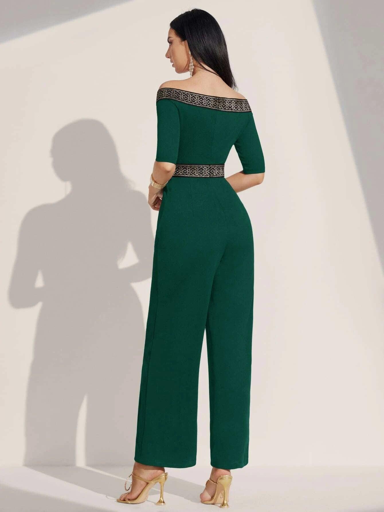 Off Shoulder Style Jumpsuit-Comfy Jumpsuits