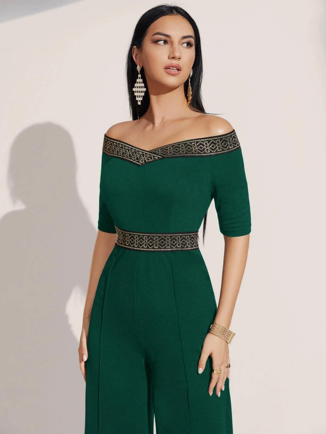 Off Shoulder Style Jumpsuit-Comfy Jumpsuits