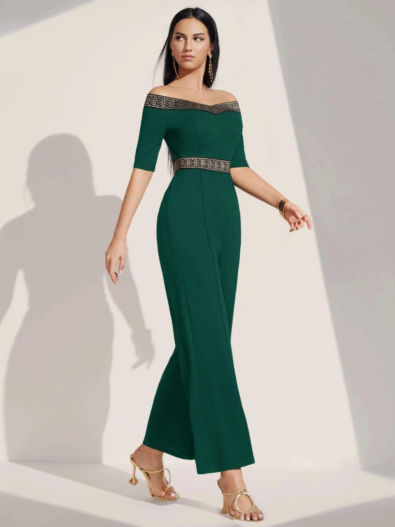 Off Shoulder Style Jumpsuit-Comfy Jumpsuits