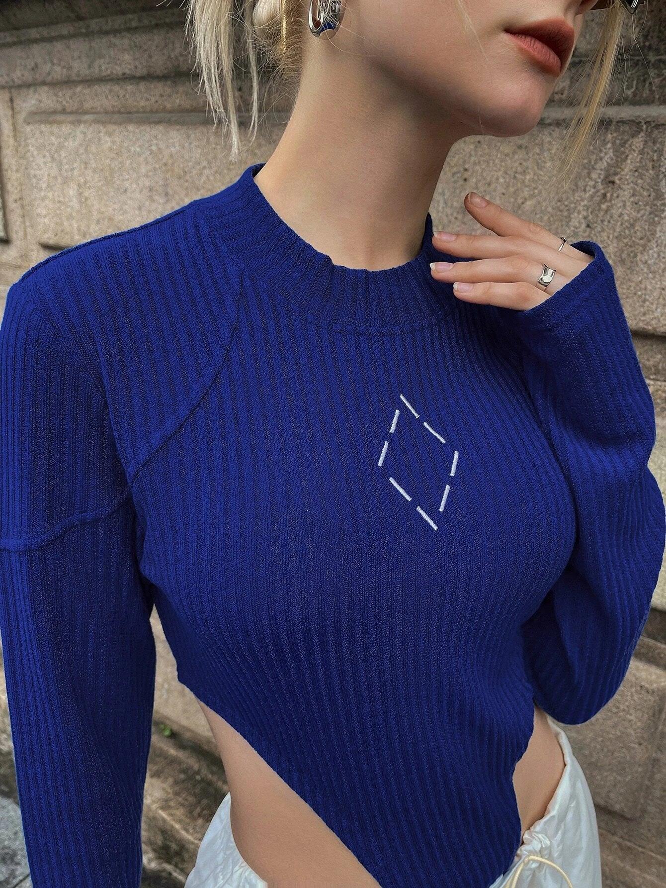 Geo Print High Cut Out Bodysuit-Comfy Jumpsuits