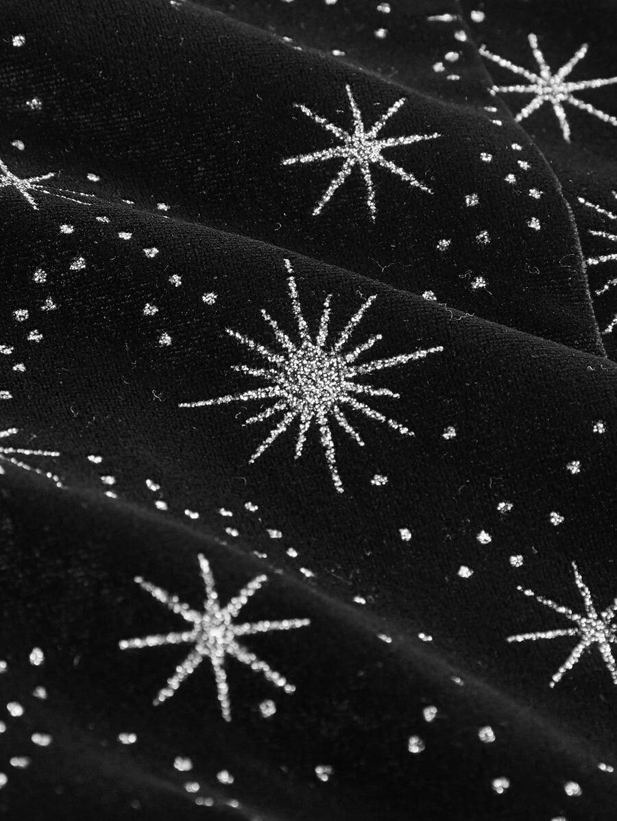 Star Print Draped Collar Cami Jumpsuit-Comfy Jumpsuits