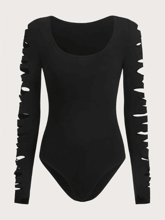 Scoop Neck Slim Fit Bodysuit-Comfy Jumpsuits