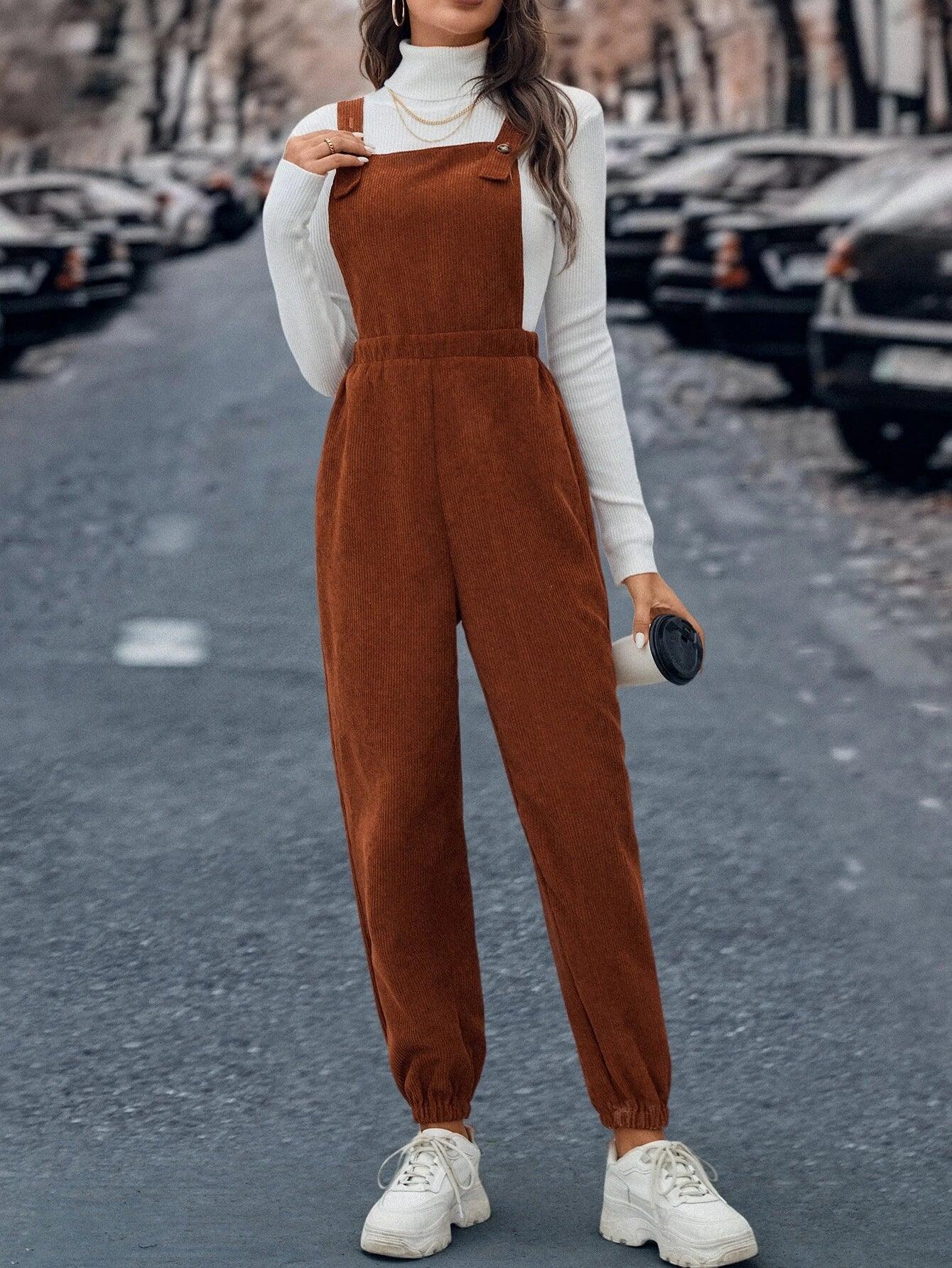 Solid Coloured Sleeveless Long Jumpsuit-Comfy Jumpsuits