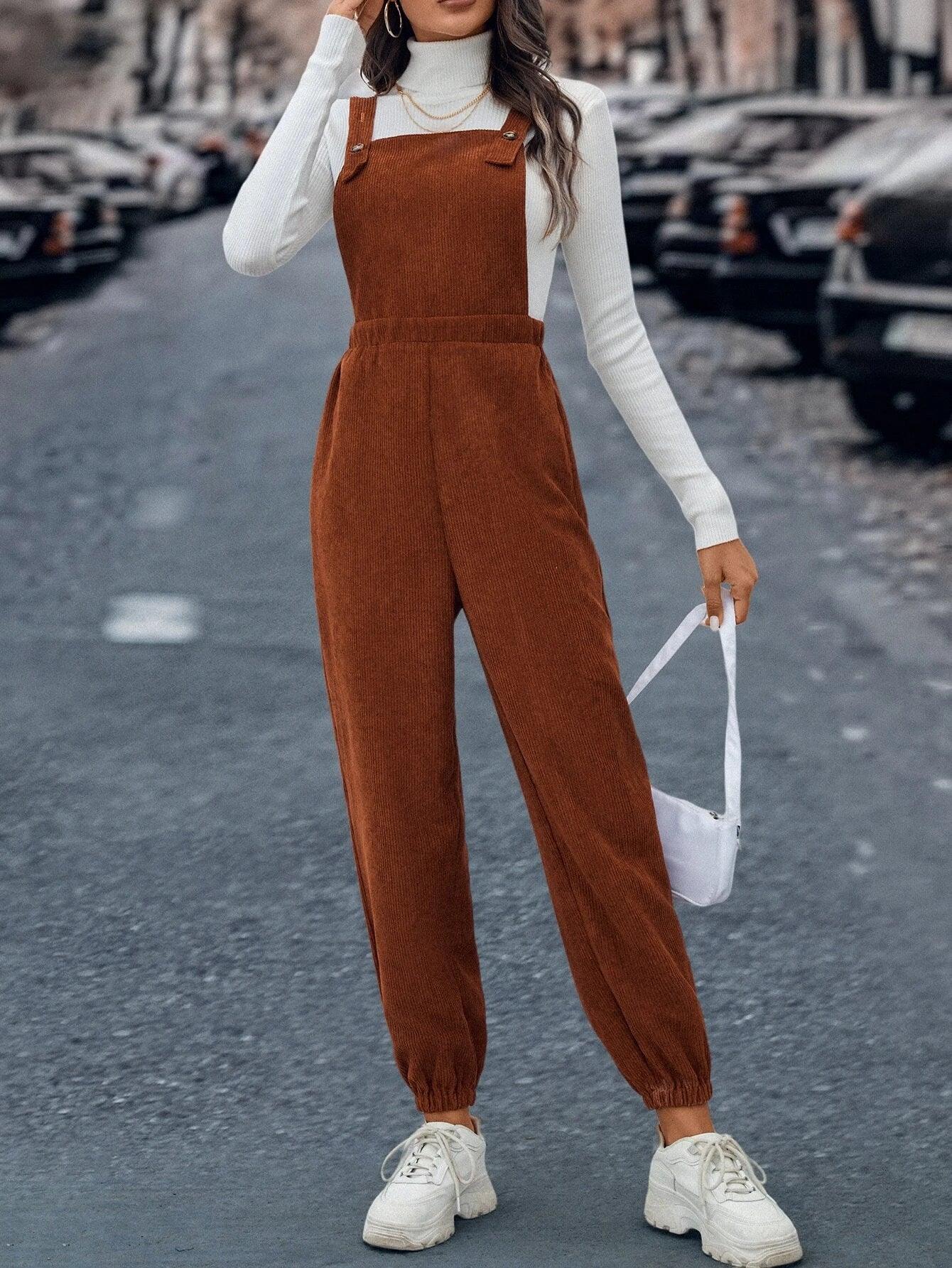 Solid Coloured Sleeveless Long Jumpsuit-Comfy Jumpsuits
