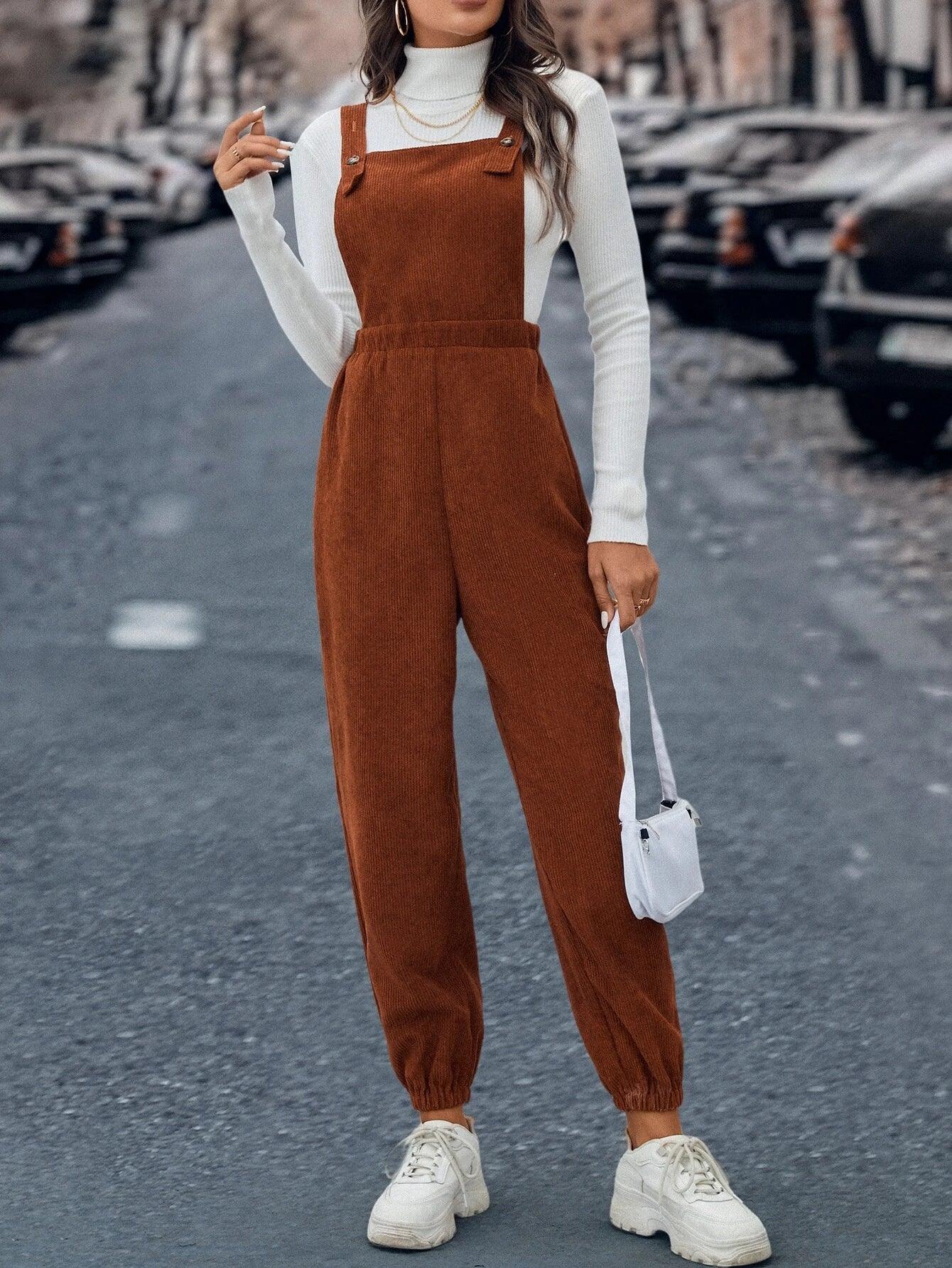 Solid Coloured Sleeveless Long Jumpsuit-Comfy Jumpsuits