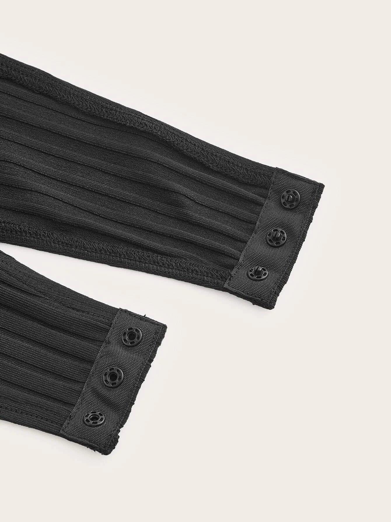 Solid Plain Long Sleeve Bodysuit-Comfy Jumpsuits