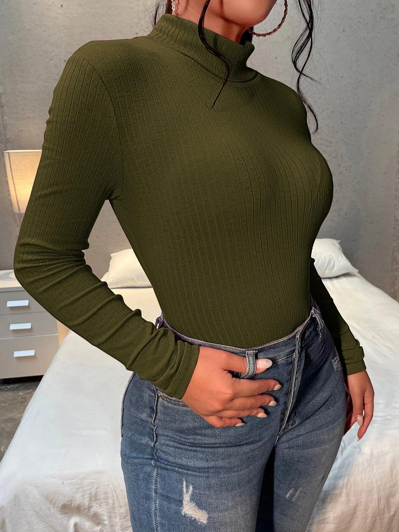 Mock Neck Bodysuit-Comfy Jumpsuits