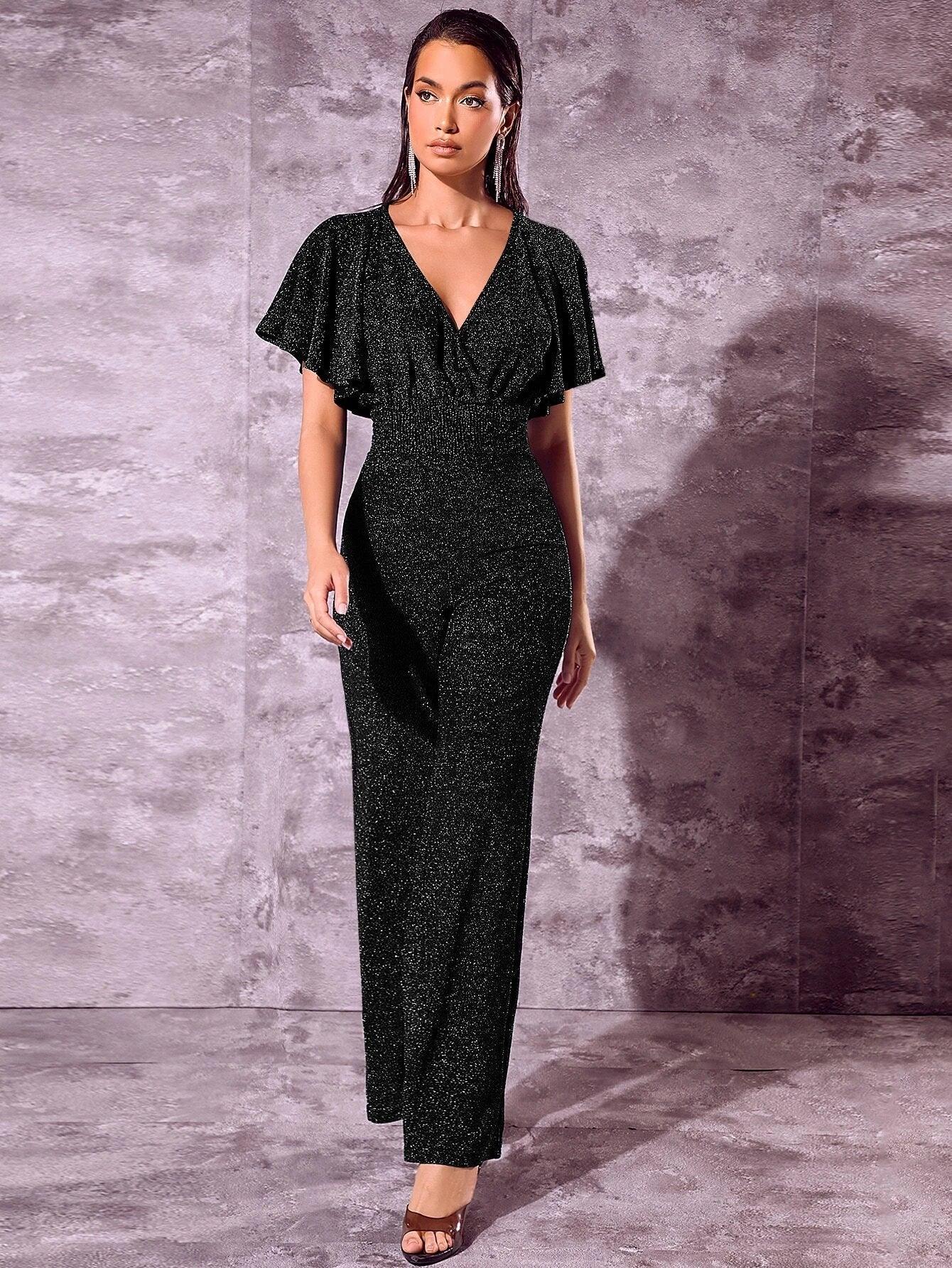 Elegant Bishop Sleeve Jumpsuit-Comfy Jumpsuits