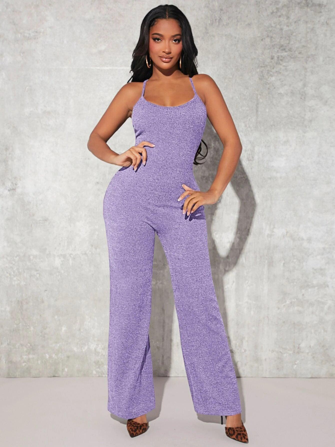 Crisscross Backless Cami Jumpsuit-Comfy Jumpsuits