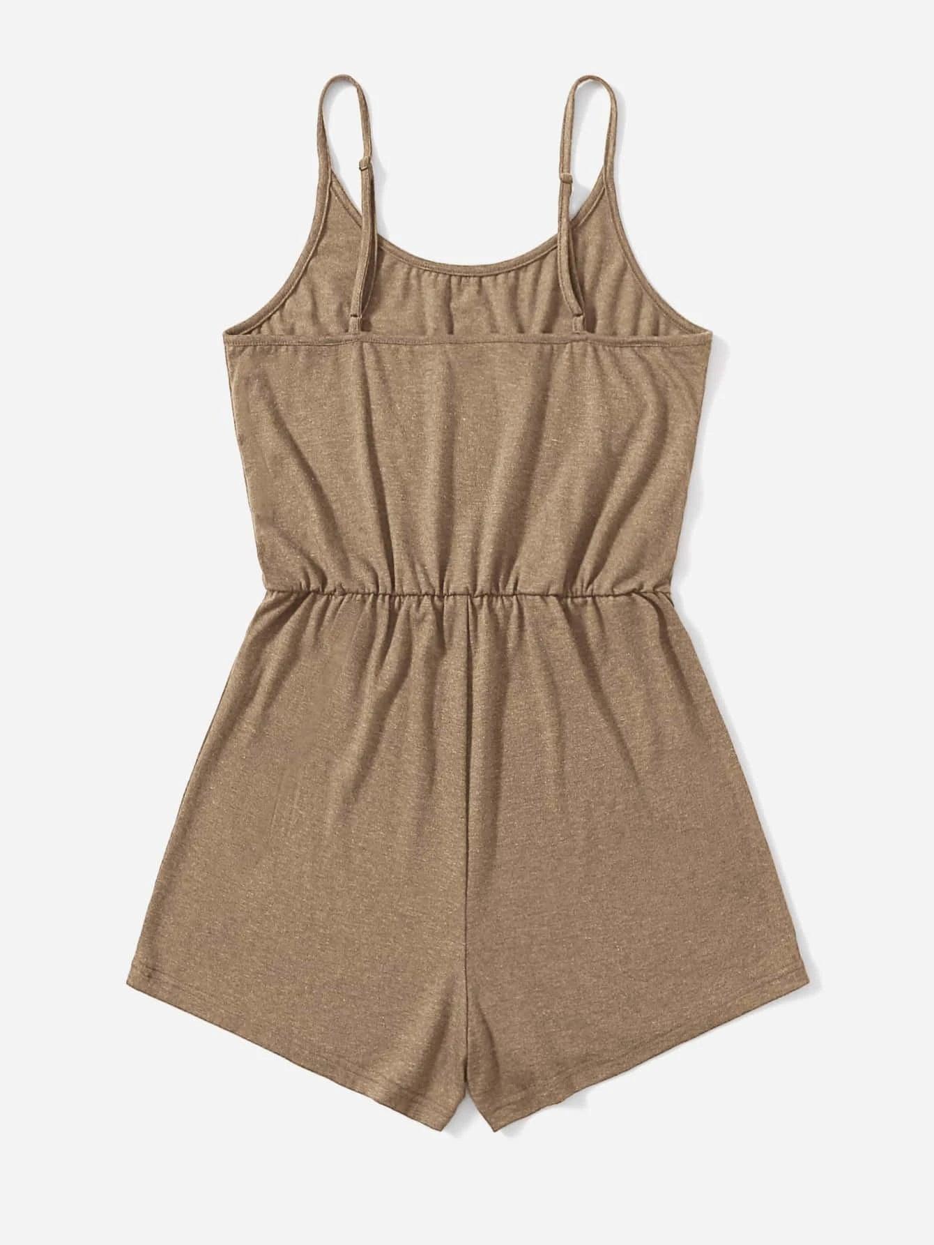 Solid Colored Slip Romper-Comfy Jumpsuits