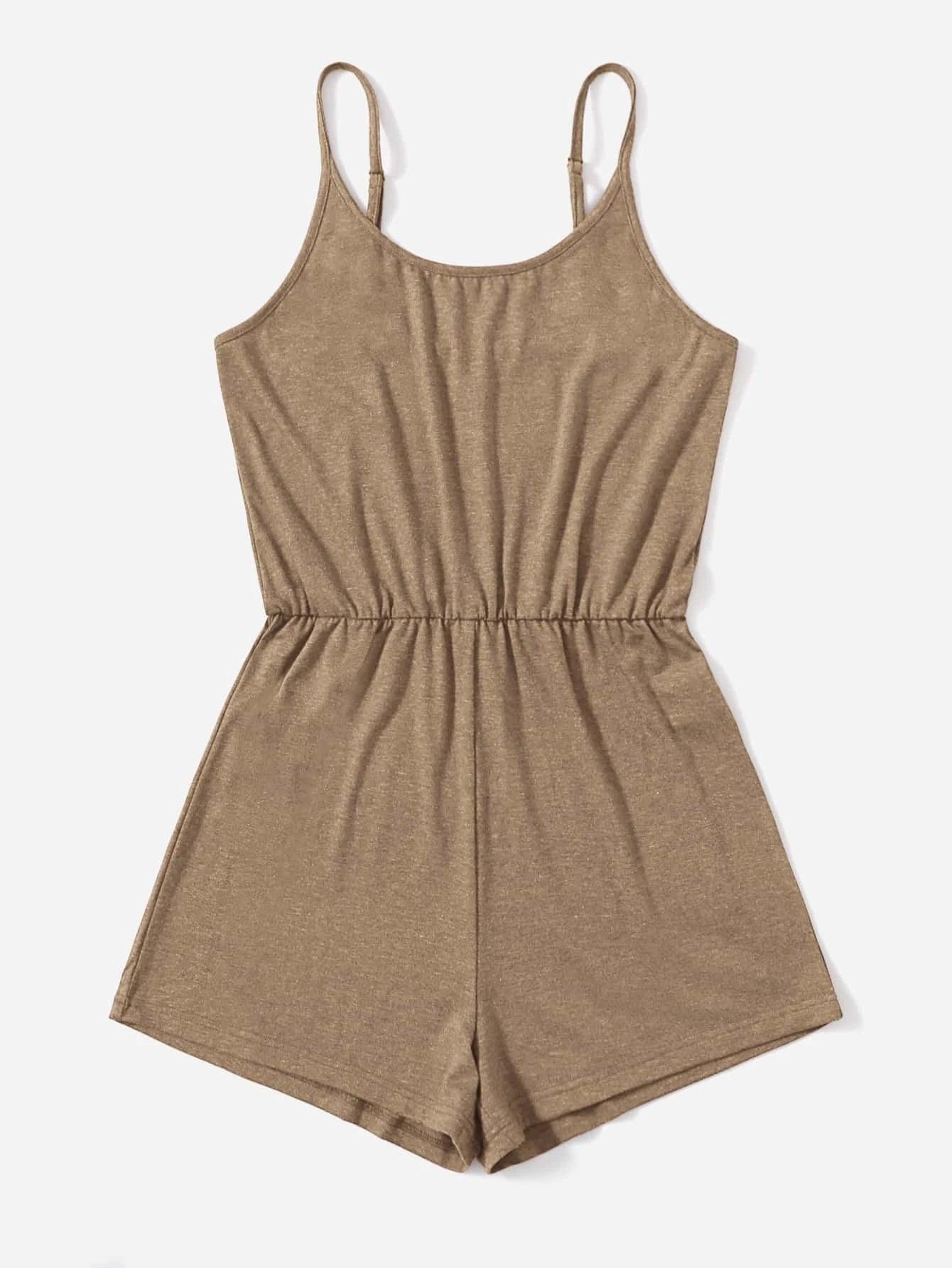 Solid Colored Slip Romper-Comfy Jumpsuits