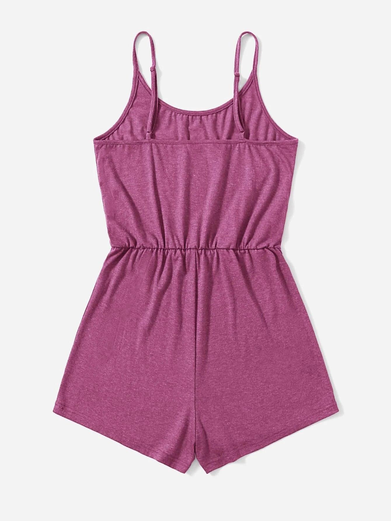 Solid Colored Slip Romper-Comfy Jumpsuits