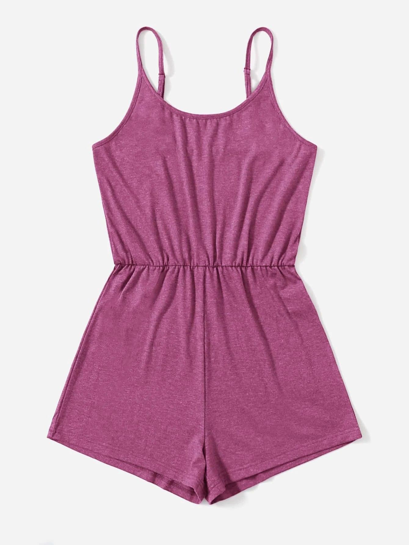 Solid Colored Slip Romper-Comfy Jumpsuits