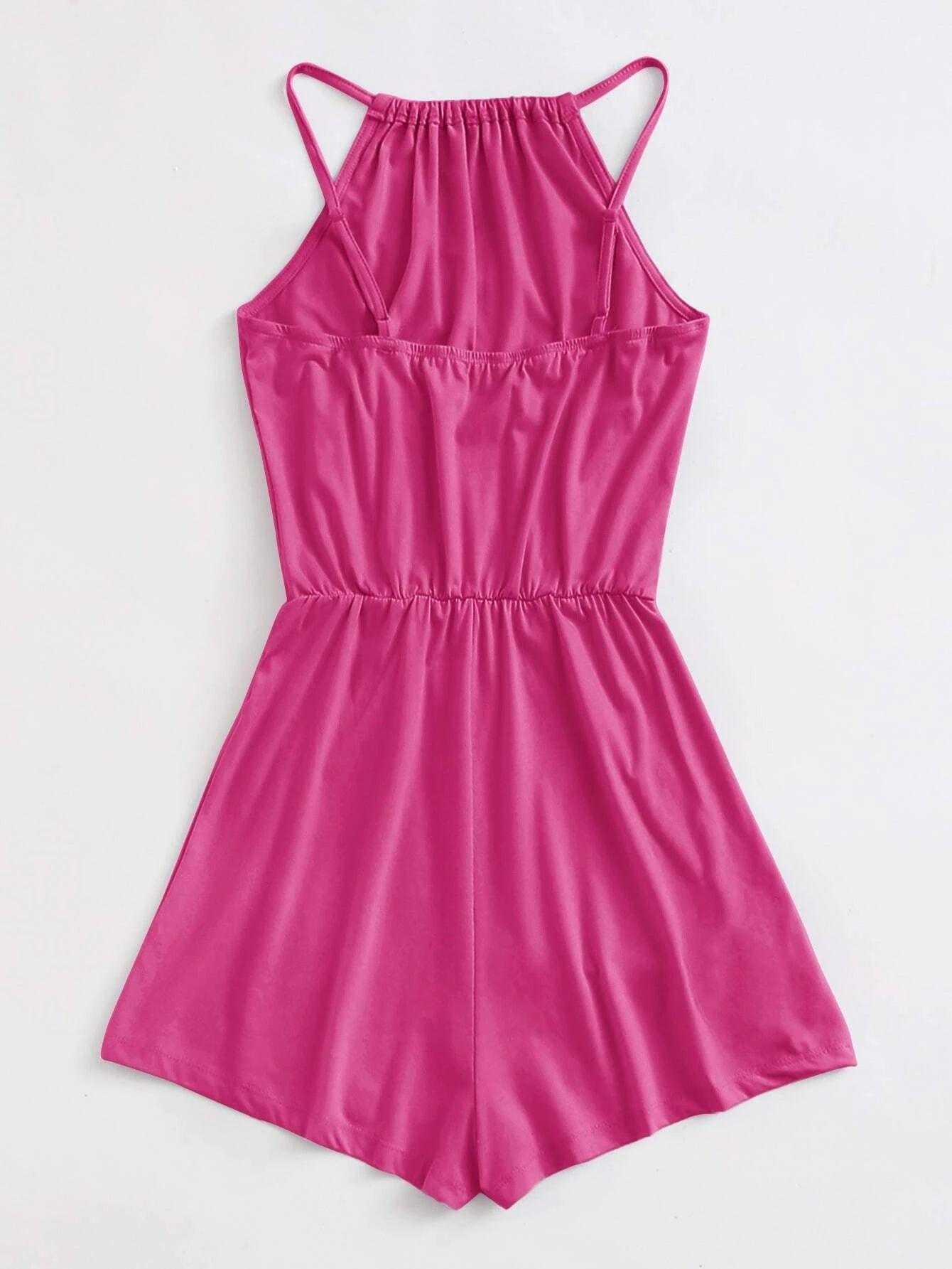 Halter Solid Romper-Comfy Jumpsuits