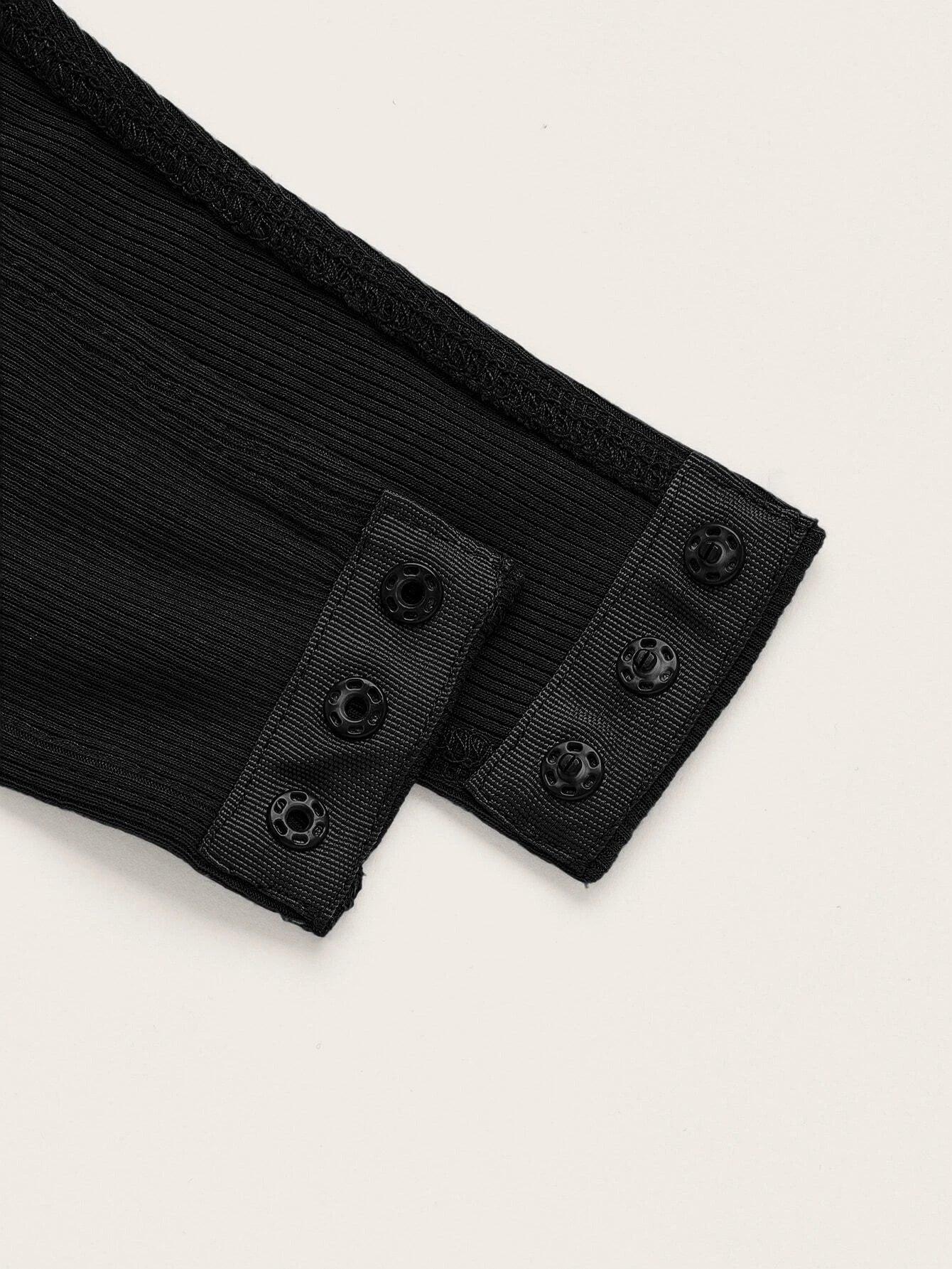 Foldover Ribbed Knit Tube Bodysuit-Comfy Jumpsuits