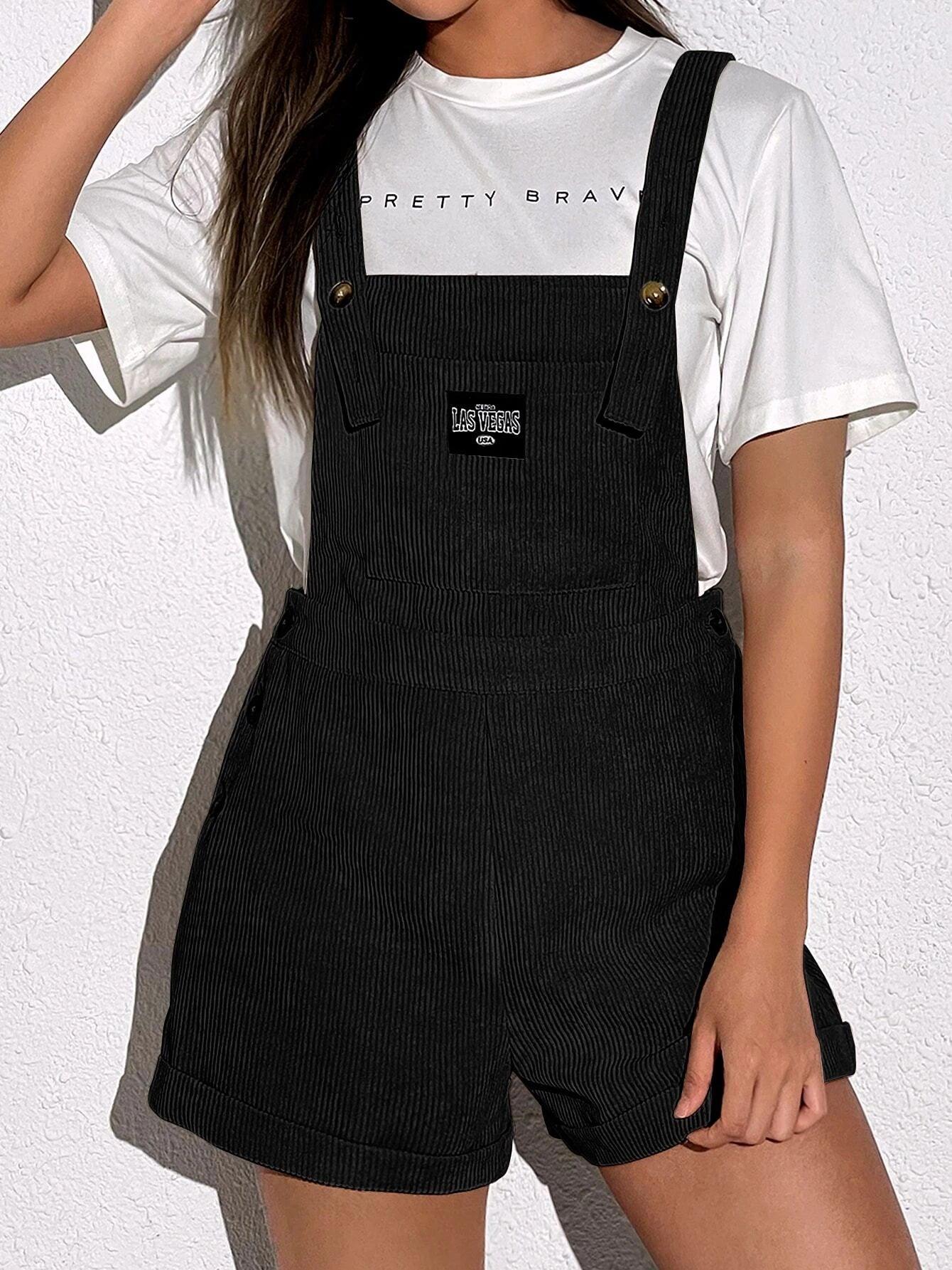 Patched Pockets Sleeveless Short Romper-Comfy Jumpsuits