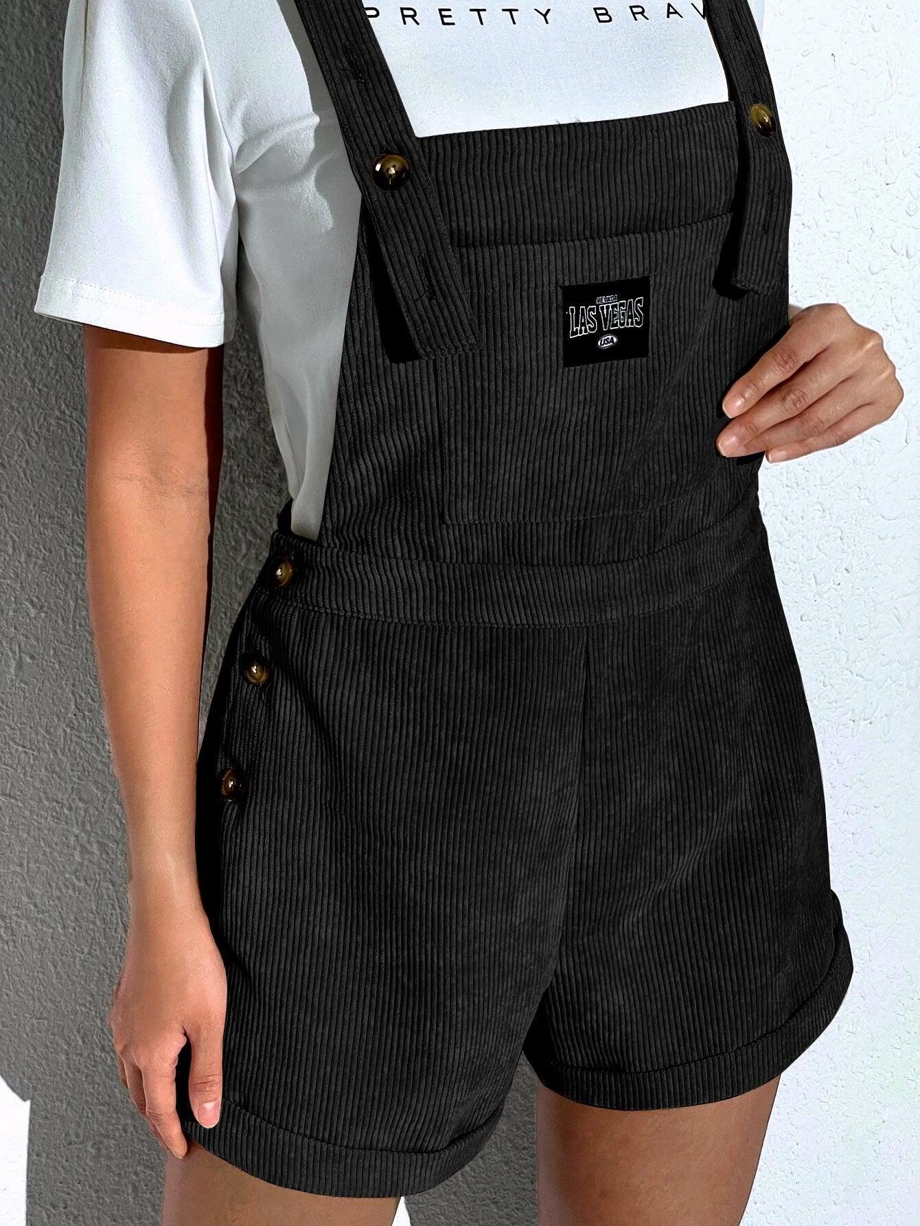 Patched Pockets Sleeveless Short Romper-Comfy Jumpsuits