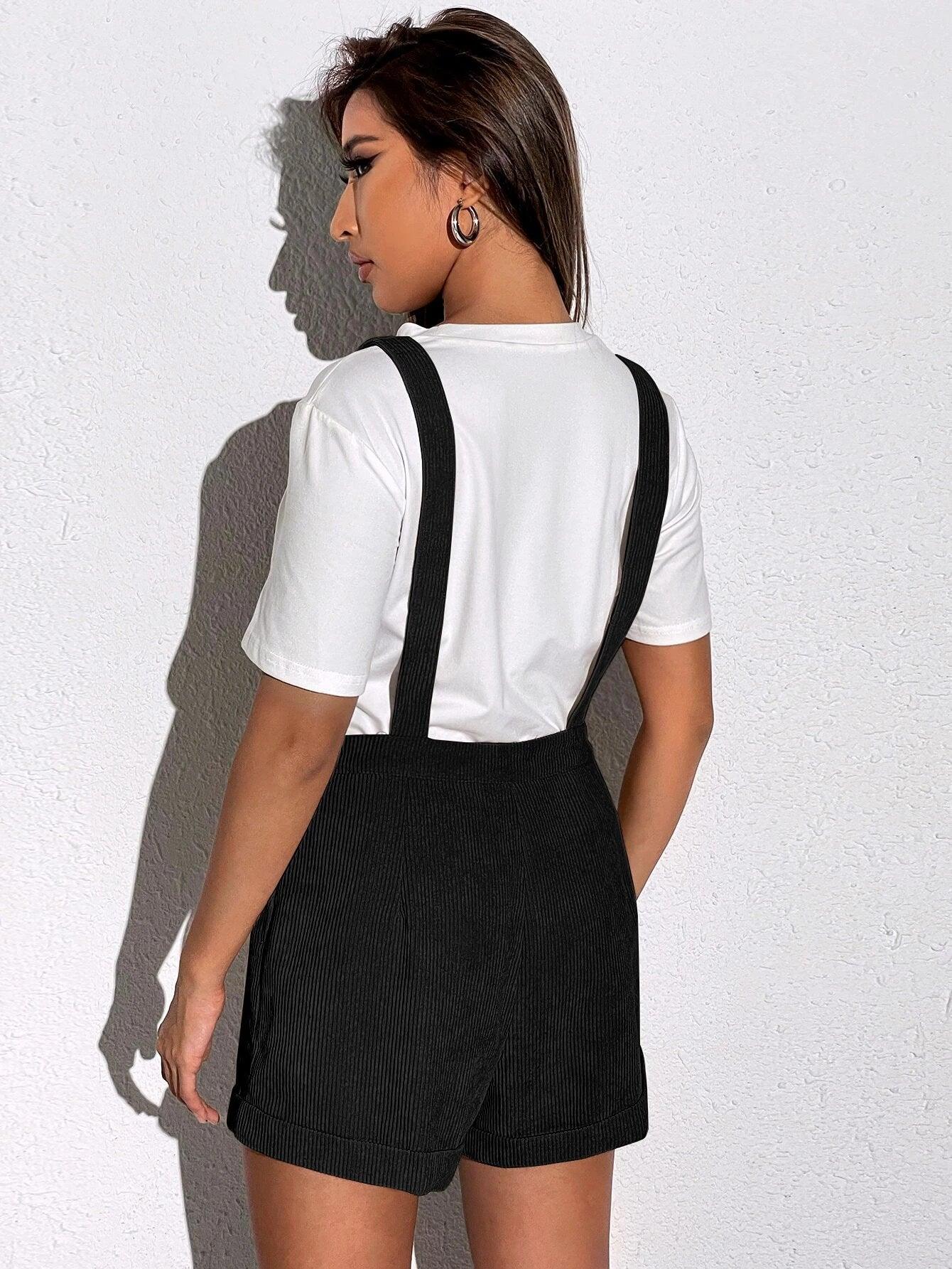 Patched Pockets Sleeveless Short Romper-Comfy Jumpsuits