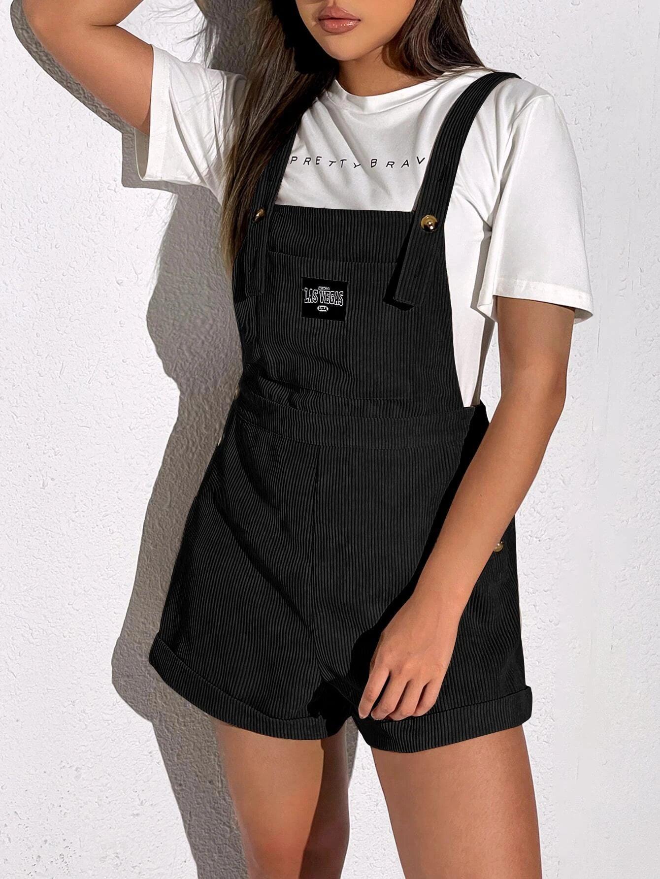 Patched Pockets Sleeveless Short Romper-Comfy Jumpsuits