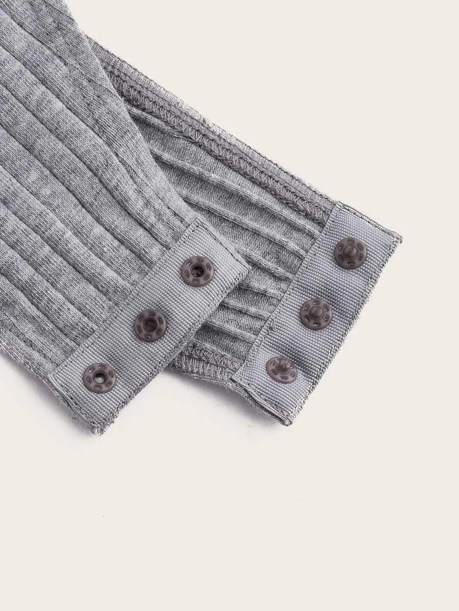 Ribbed Knit Drawstring Hooded Bodysuit-Comfy Jumpsuits