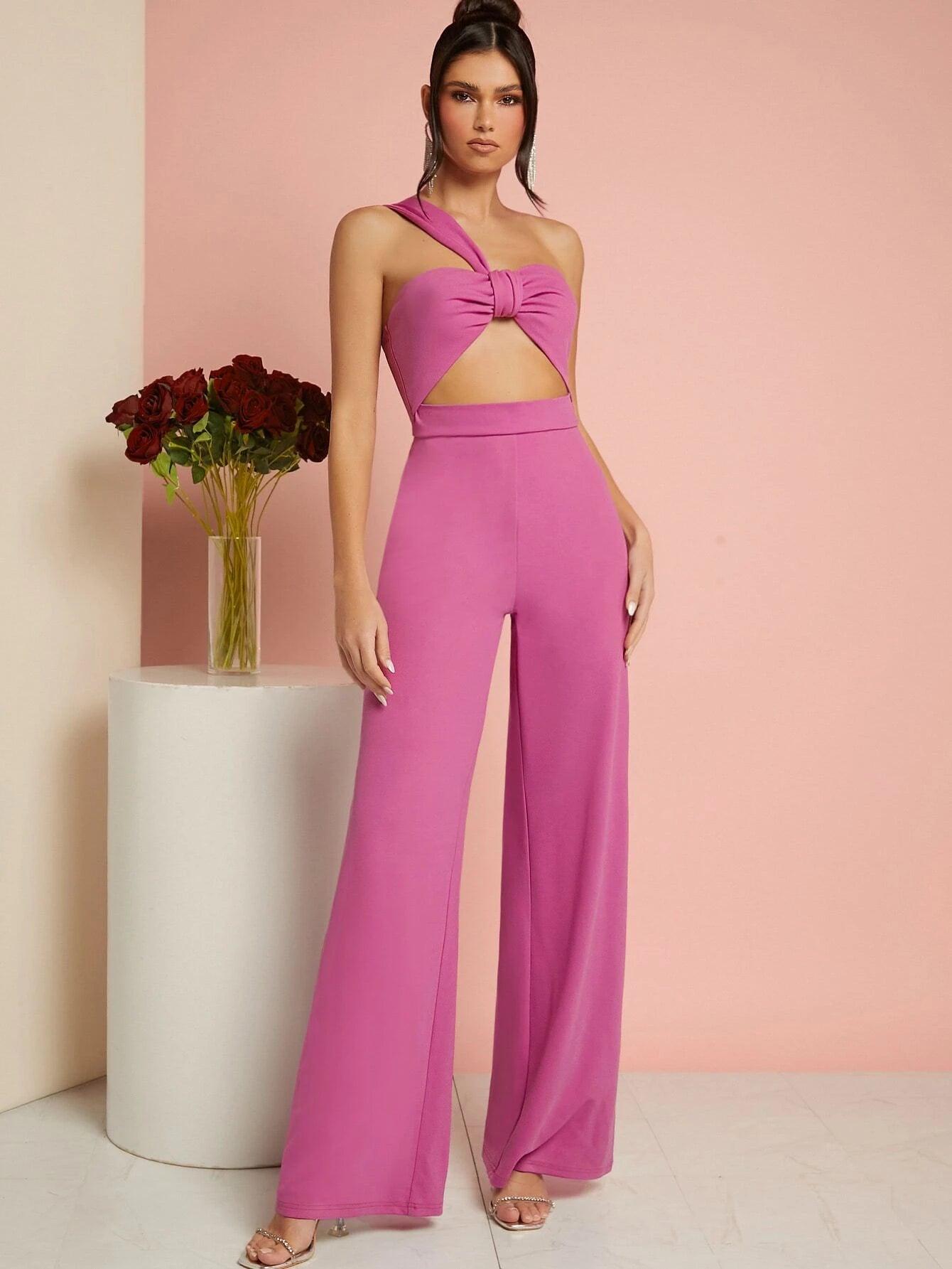 Front Designed Wide Bottom Jumpsuit-Comfy Jumpsuits