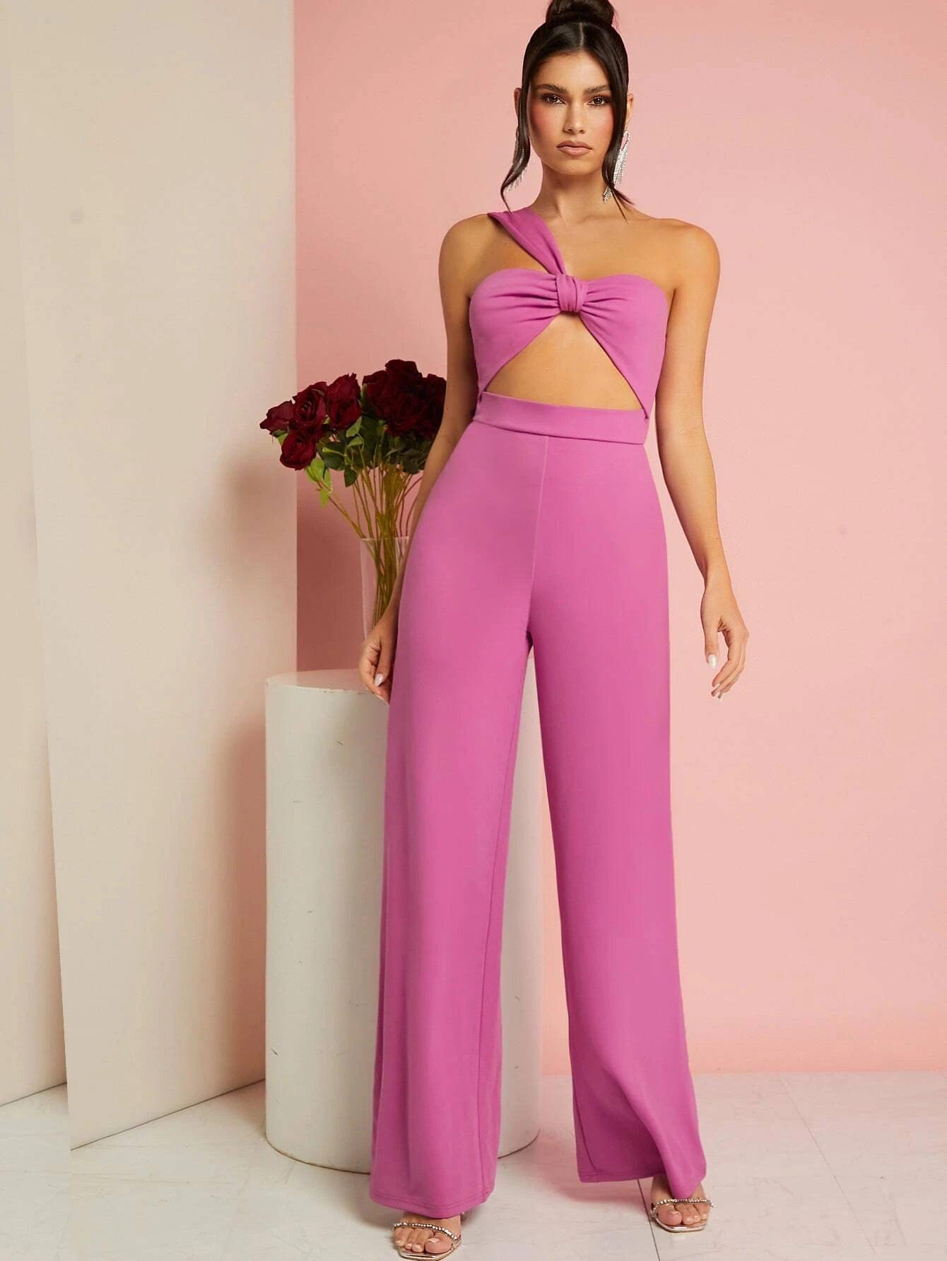 Front Designed Wide Bottom Jumpsuit-Comfy Jumpsuits