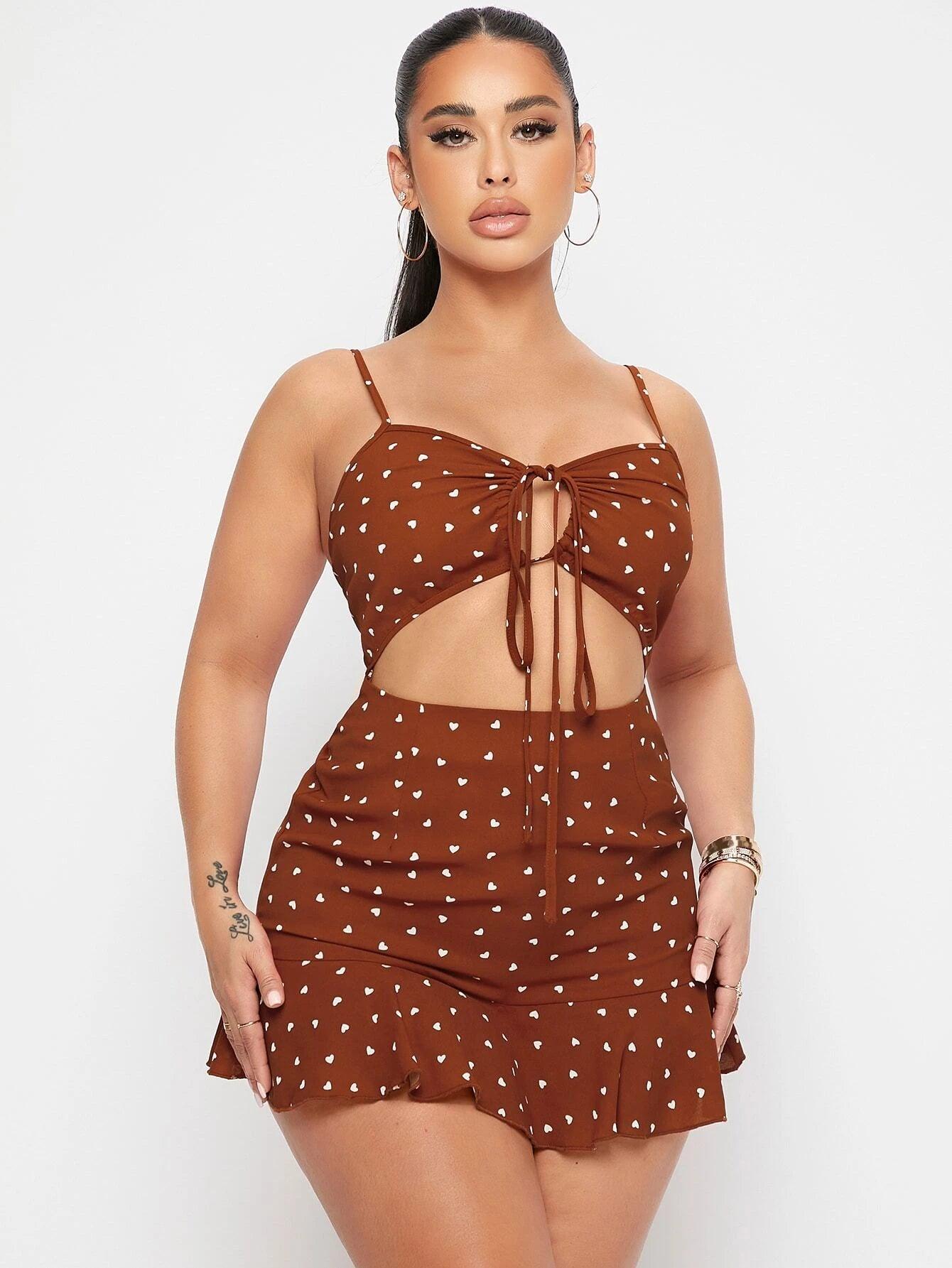 Printed Tie Front Short Romper-Comfy Jumpsuits