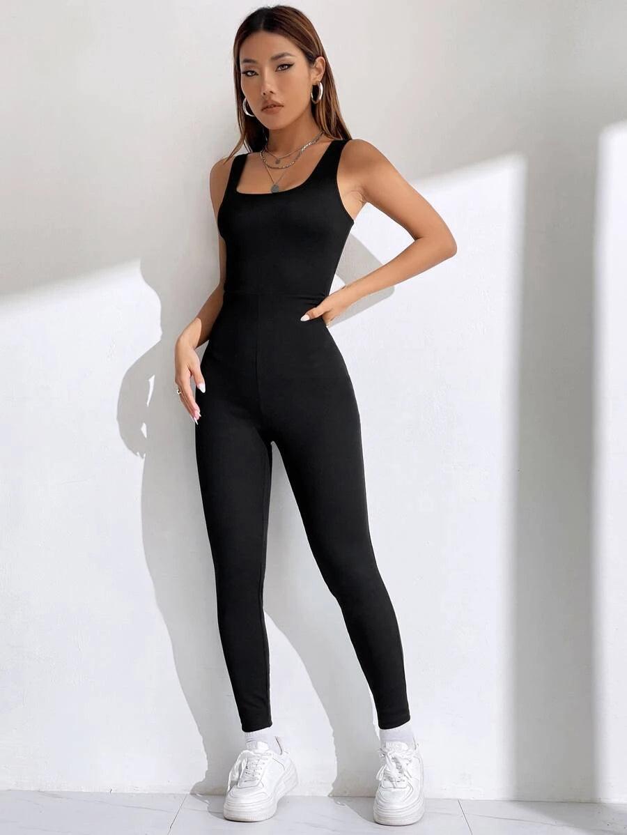 Solid Slim Fit Jumpsuit-Comfy Jumpsuits