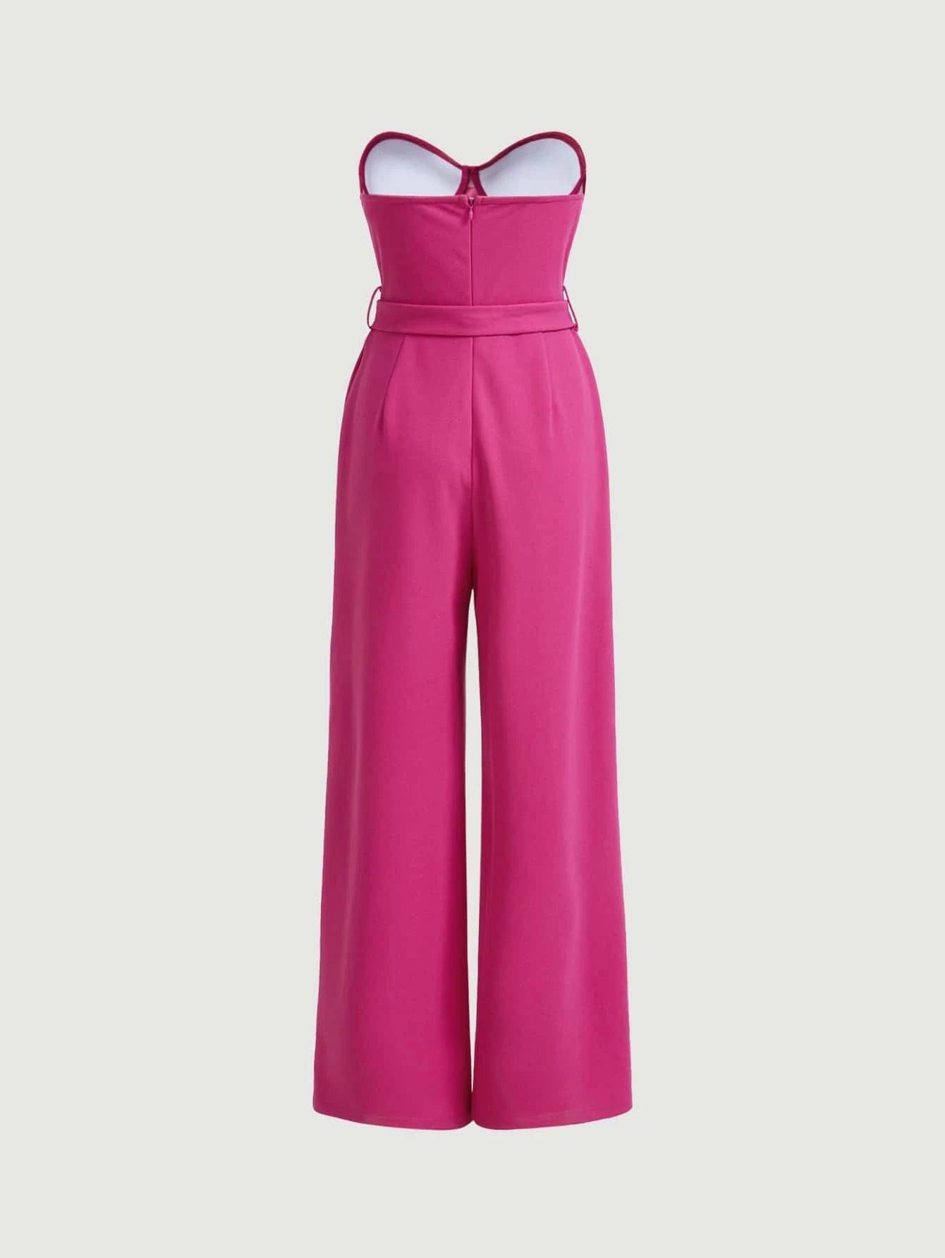Plain Sleeveless Tube Jumpsuit-Comfy Jumpsuits