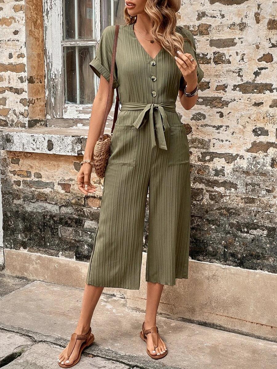 Batwing Sleeve Jumpsuit-Comfy Jumpsuits