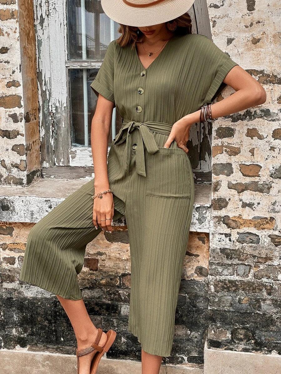 Batwing Sleeve Jumpsuit-Comfy Jumpsuits