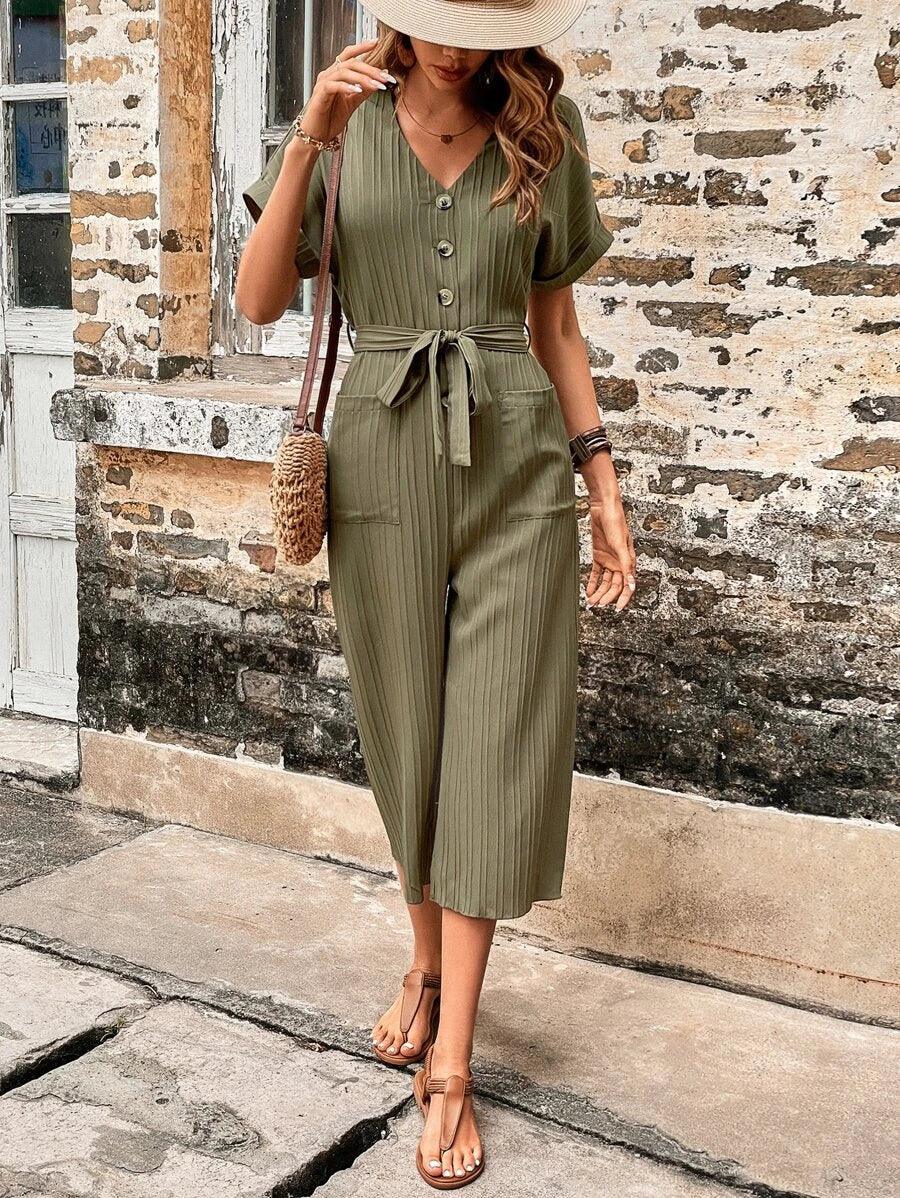 Batwing Sleeve Jumpsuit-Comfy Jumpsuits