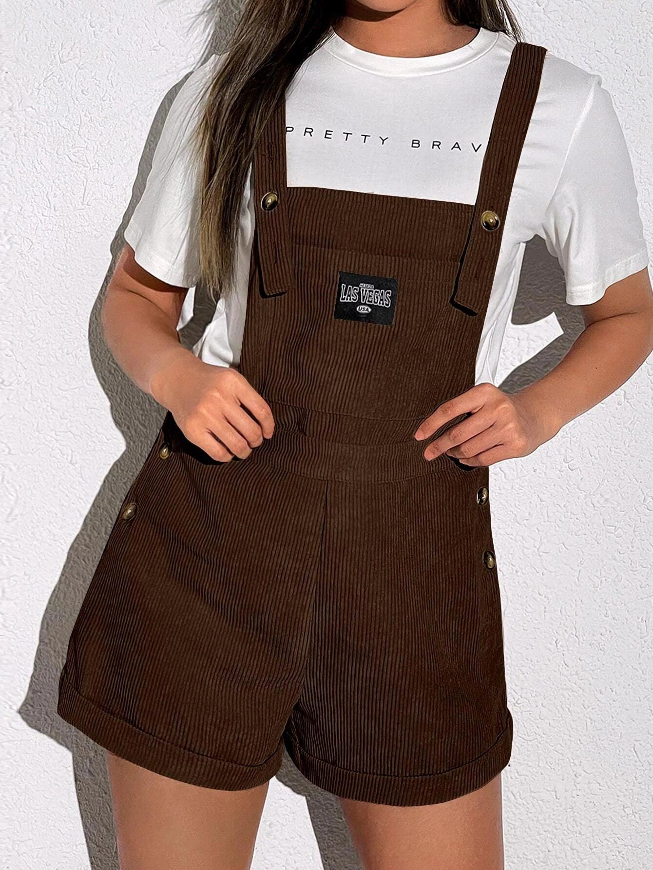 Patched Pockets Sleeveless Short Romper-Comfy Jumpsuits