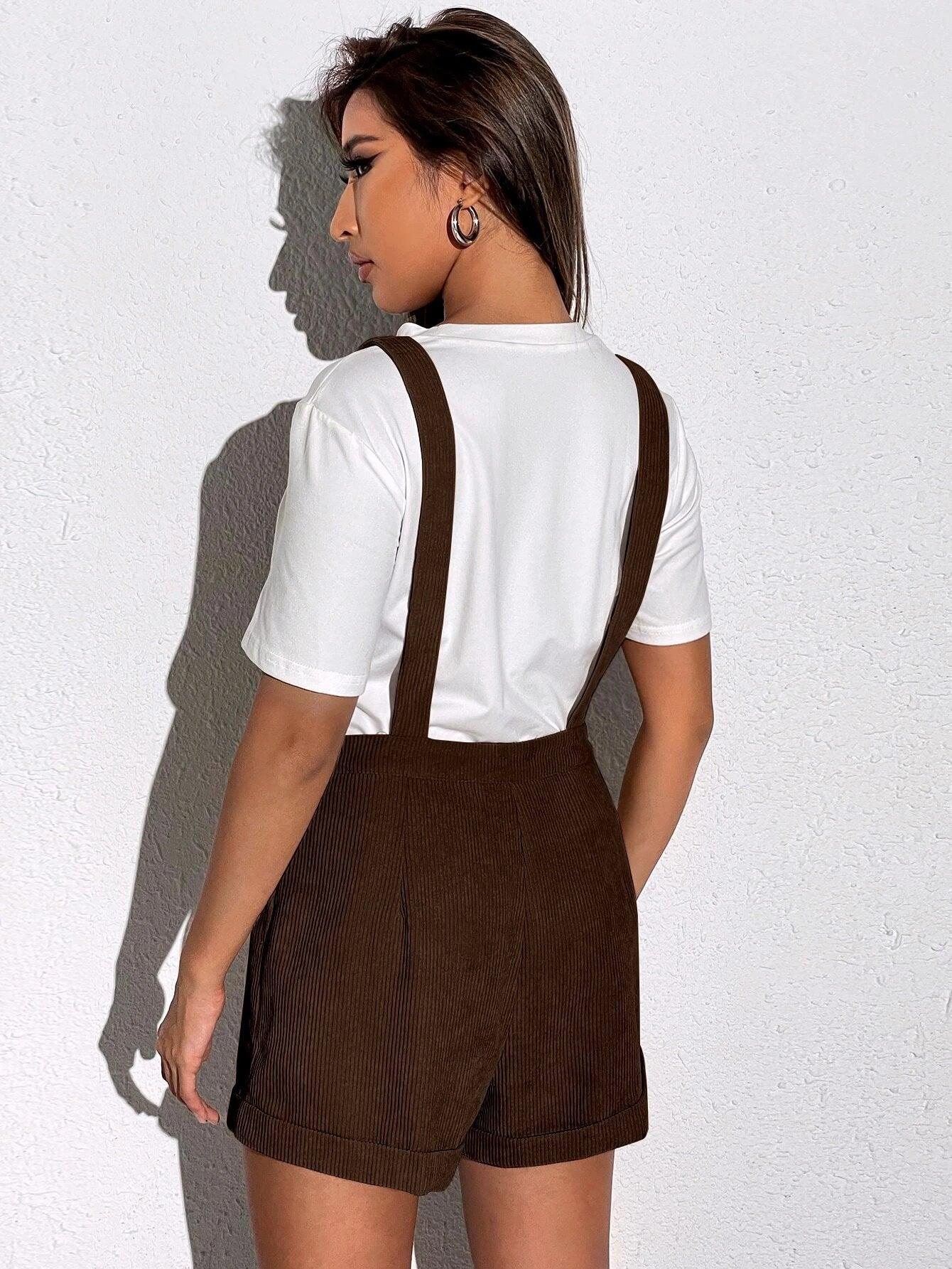 Patched Pockets Sleeveless Short Romper-Comfy Jumpsuits