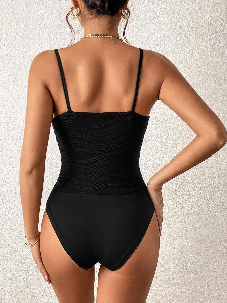 Slim Fit Unity Ruched Cami Bodysuit-Comfy Jumpsuits