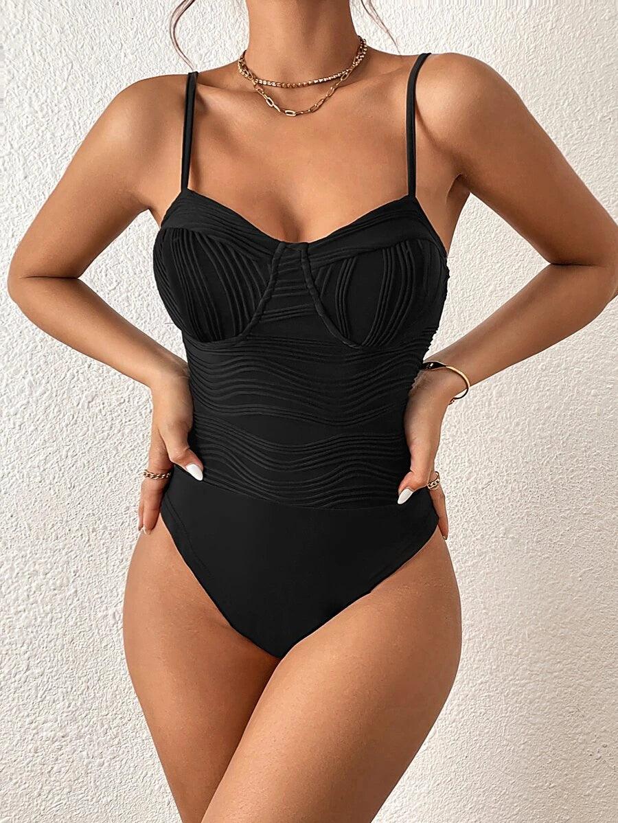 Slim Fit Unity Ruched Cami Bodysuit-Comfy Jumpsuits