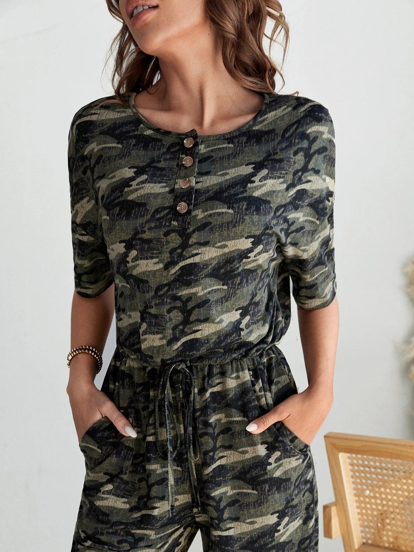 Long Sleeve Slant Pocket Jumpsuit-Comfy Jumpsuits