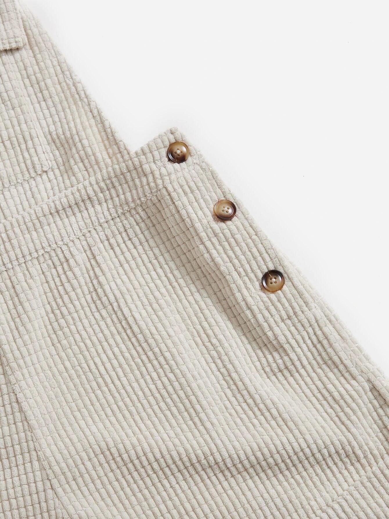 Patch Detail Overall Romper Without Tee-Comfy Jumpsuits