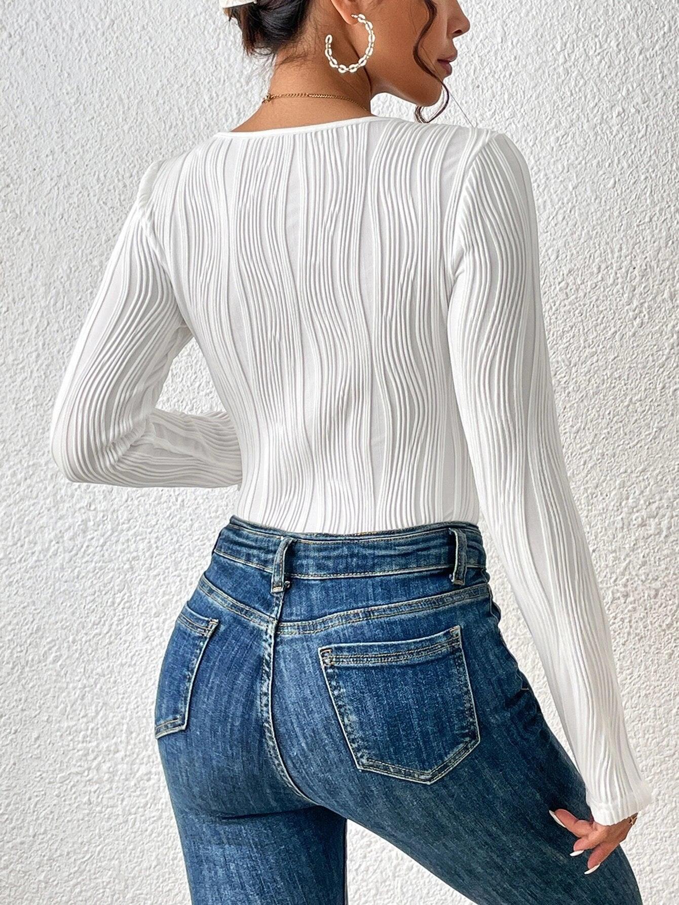 Square Neck Bodysuit-Comfy Jumpsuits