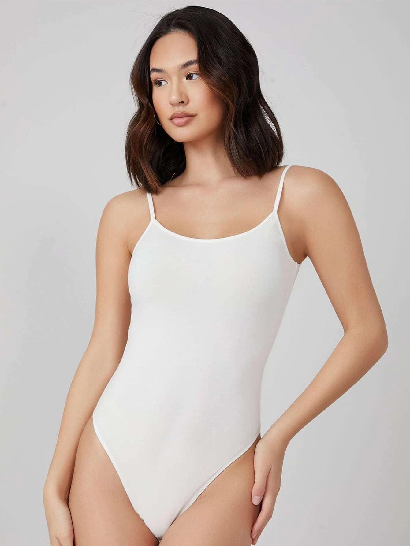 Solid Form Fitted Slip Bodysuit-Comfy Jumpsuits