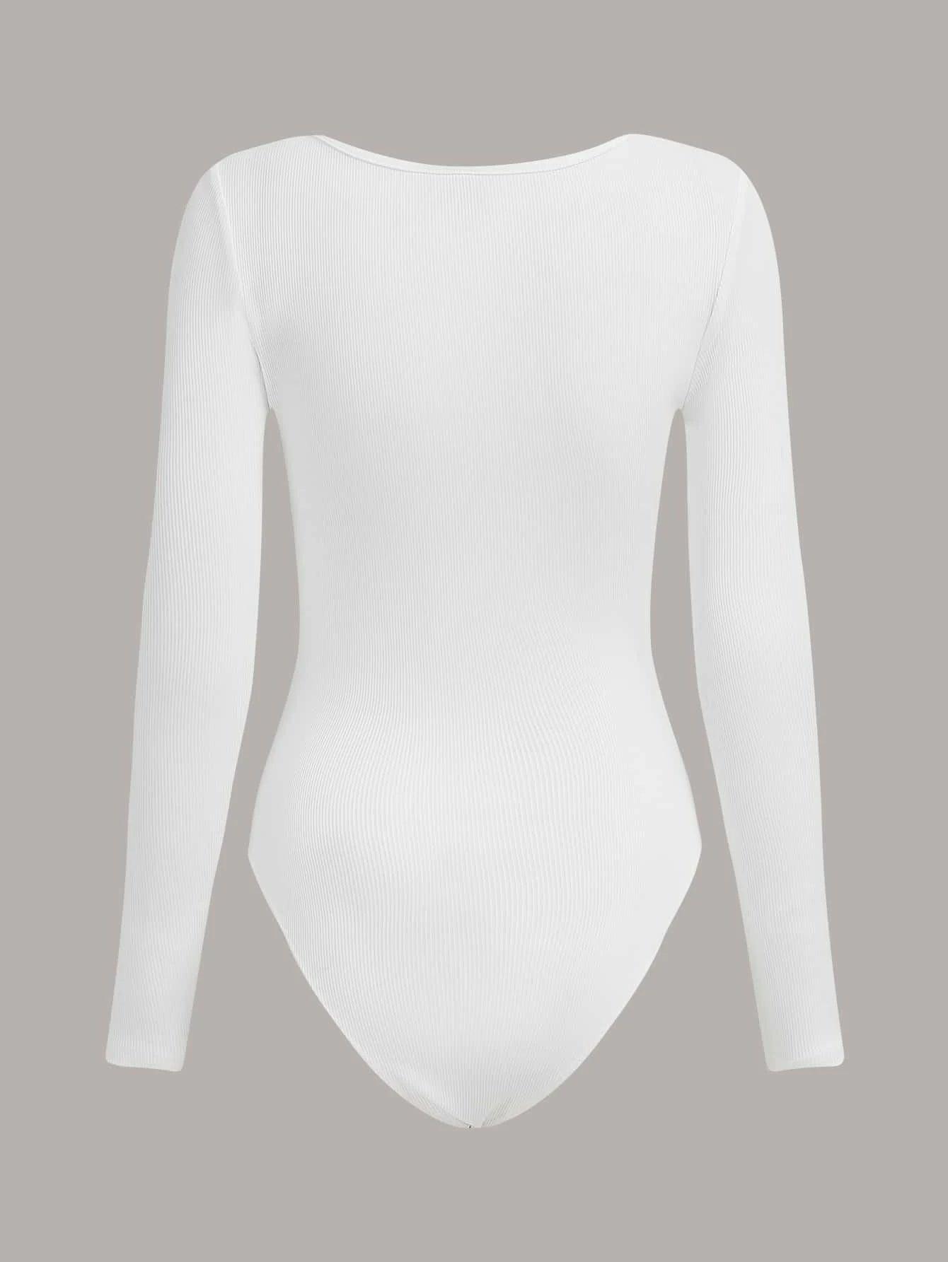 Solid Colored Slim Fit Bodysuit-Comfy Jumpsuits