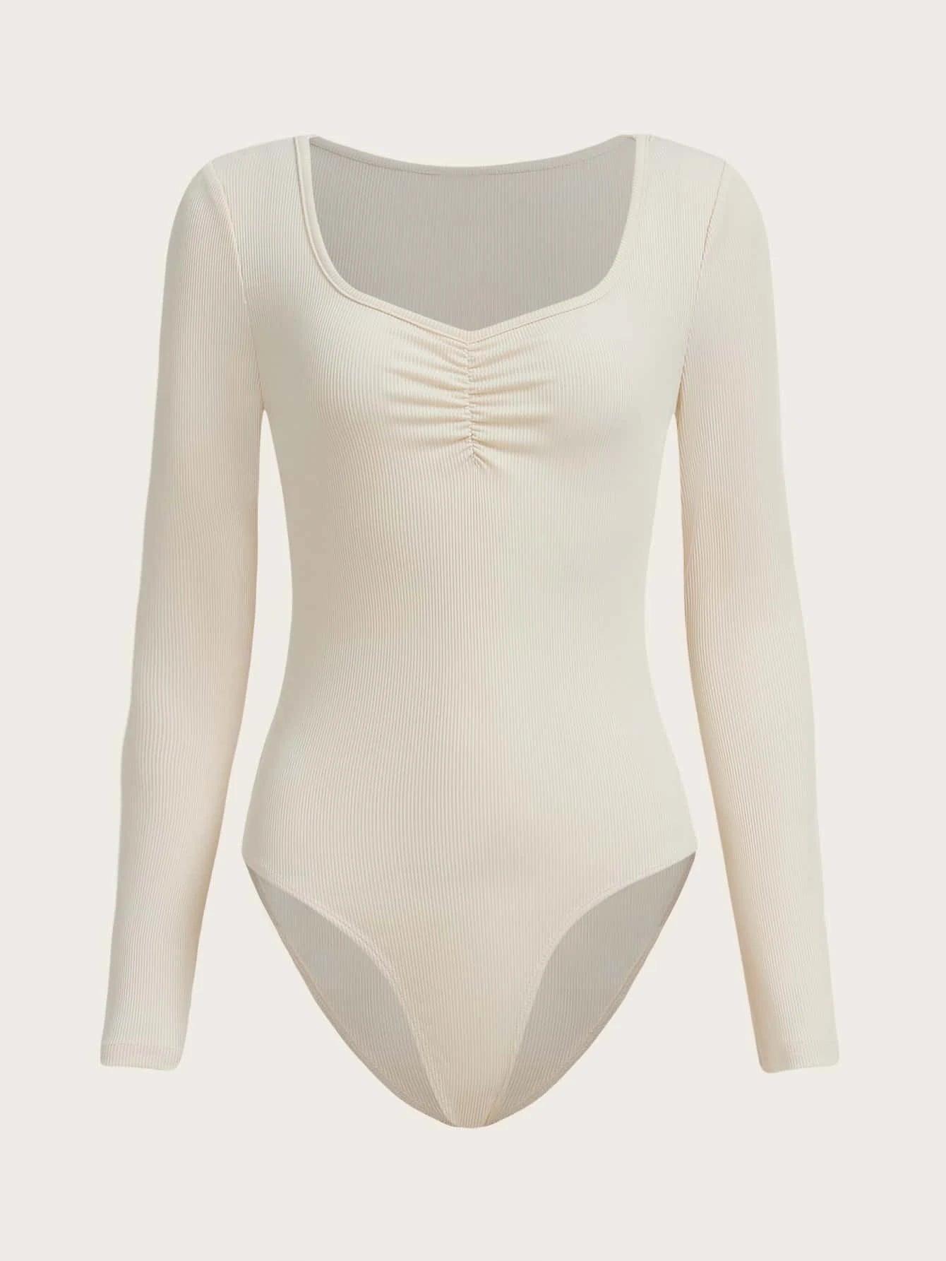 Solid Colored Slim Fit Bodysuit-Comfy Jumpsuits