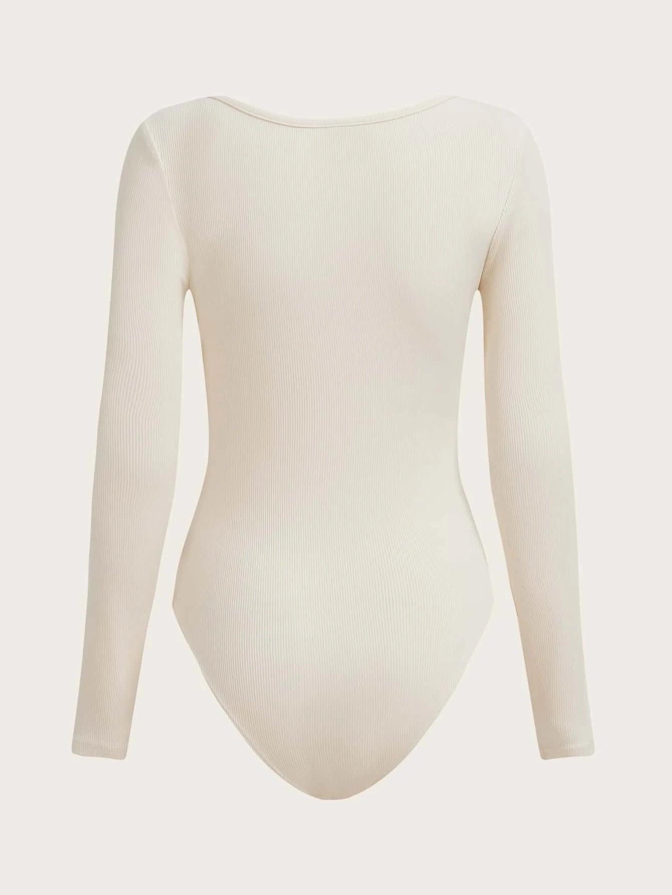 Solid Colored Slim Fit Bodysuit-Comfy Jumpsuits