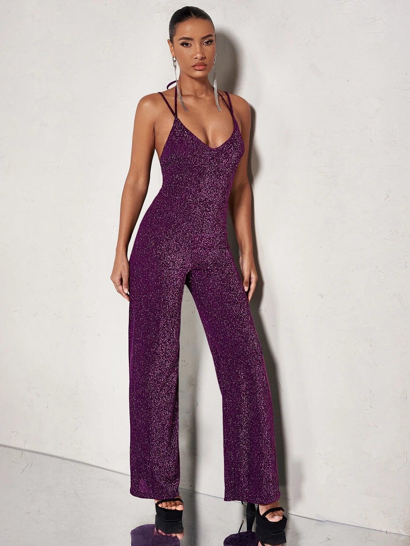 Halter Neck Jumpsuit-Comfy Jumpsuits