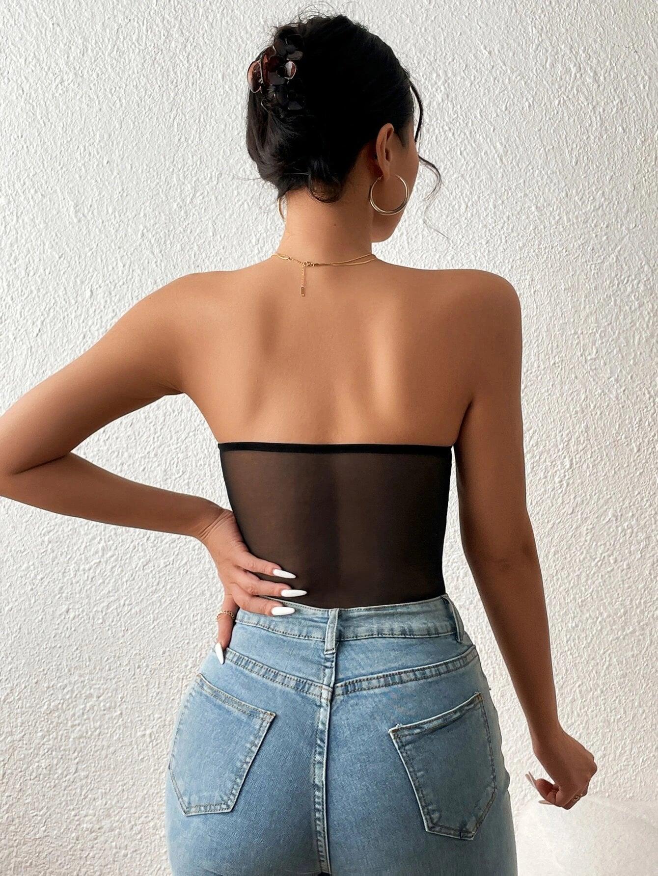Mesh Tube Bodysuit-Comfy Jumpsuits
