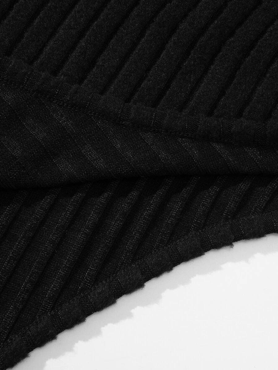 Criss Cross Rib Knit Bodysuit-Comfy Jumpsuits